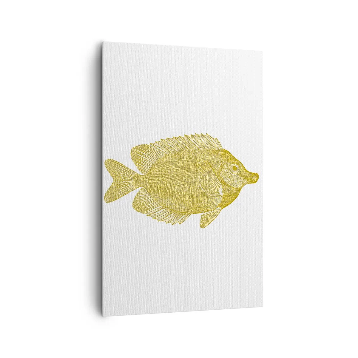 Bild auf Leinwand - Leinwandbild - Vintage Goldfisch auf hellem Hintergrund - 80x120cm - Fisch und das war’s - Moderne Wanddekoration für Wohnzimmer und Schlafzimmer ARTTOR