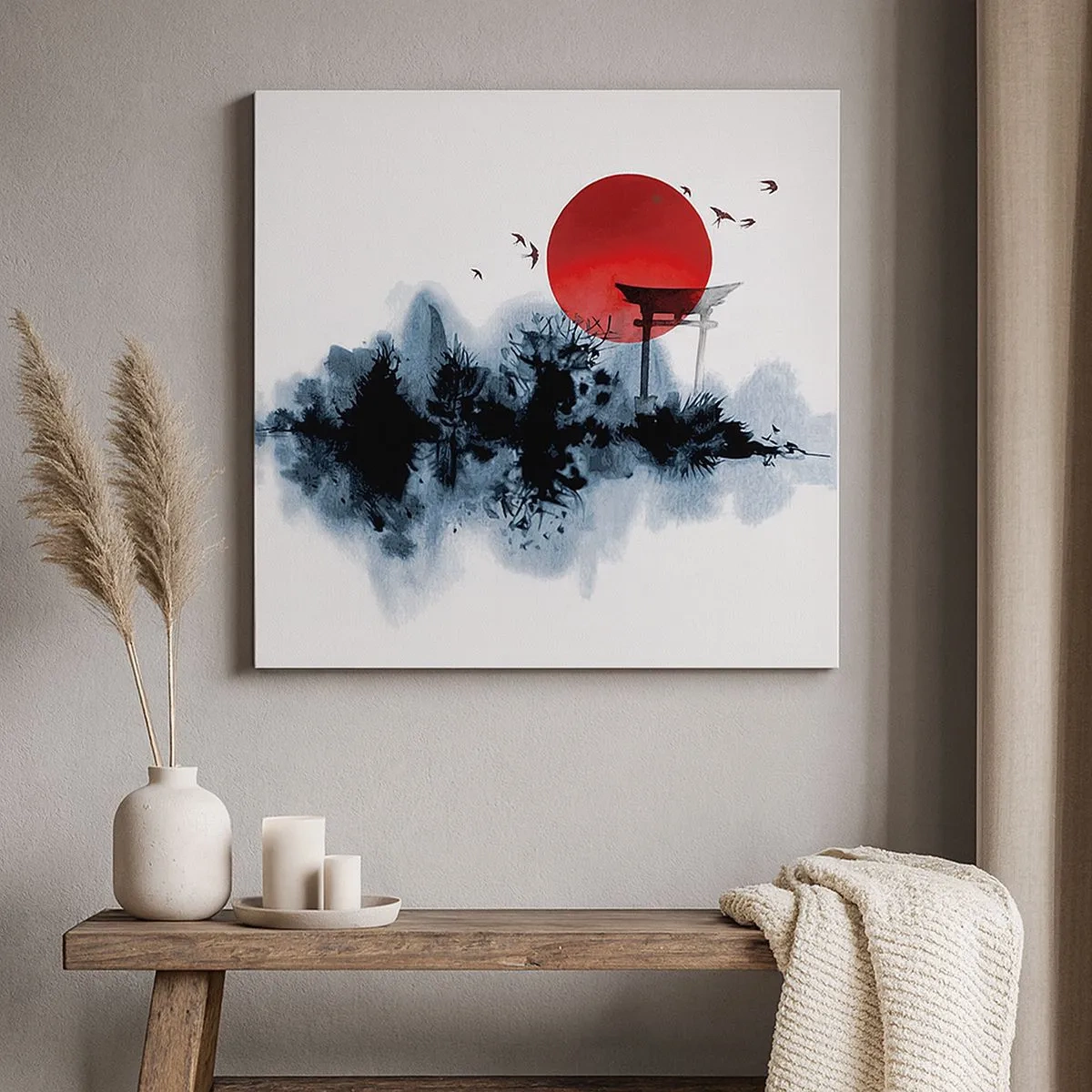 Bild auf Leinwand - Leinwandbild - Japanische Sicht - 30x30 cm