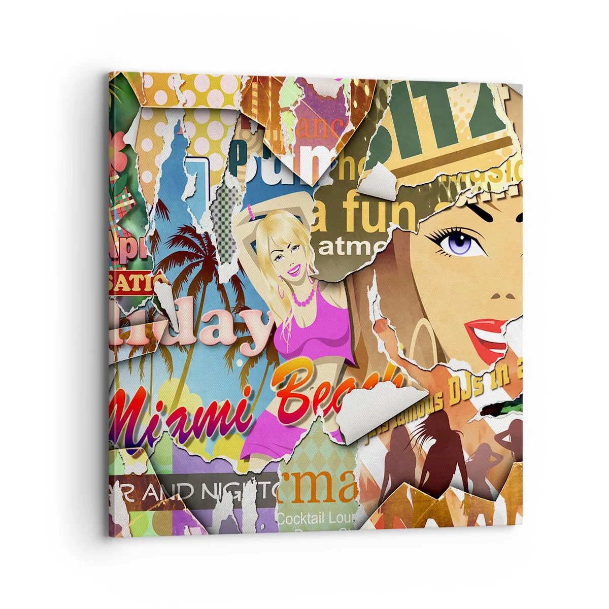 Bild auf Leinwand - Leinwandbild - Sommer Rückblicke - 70x70 cm