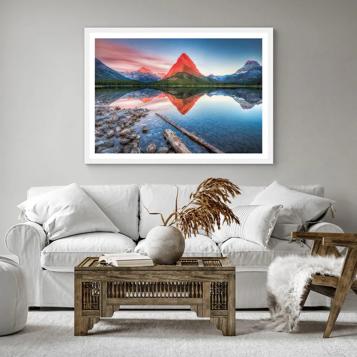 Poster in einem weißen Rahmen - Hitze und Kälte - 60x60 cm