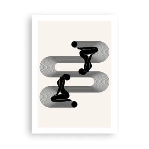 Poster - Minimalistische Grafiken weiblicher Silhouetten mit optischem Täuschungseffekt - 50x70cm - Sinnliche Symmetrie - Moderne Wanddekoration für Wohnzimmer und Schlafzimmer ARTTOR