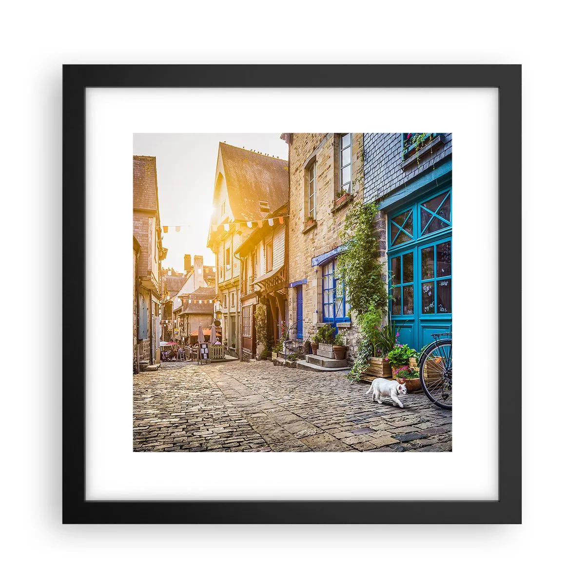 Poster in einem schwarzem Rahmen - Der weiße Geist der Stadt - 30x30 cm