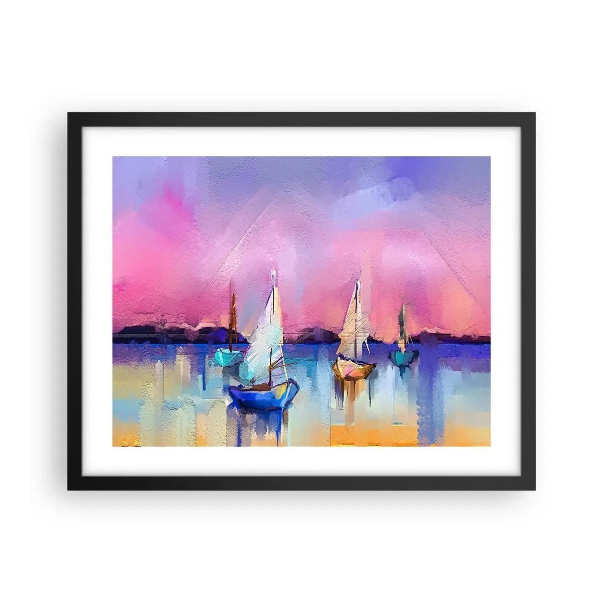 Poster in einem schwarzem Rahmen - Richtung: breites Wasser - 50x40 cm