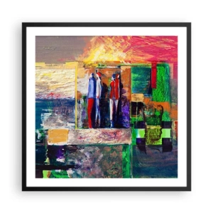 Poster in einem schwarzem Rahmen - Beziehungen und Emotionen - 60x60 cm