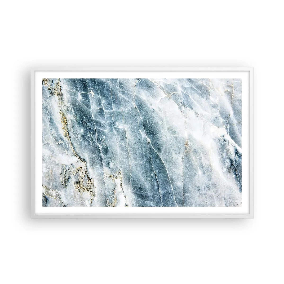 Poster in einem weißen Rahmen - Eiswelt - 91x61 cm