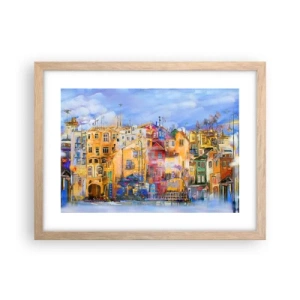 Poster in einem Rahmen aus heller Eiche - Wir sind zusammen - 40x30 cm