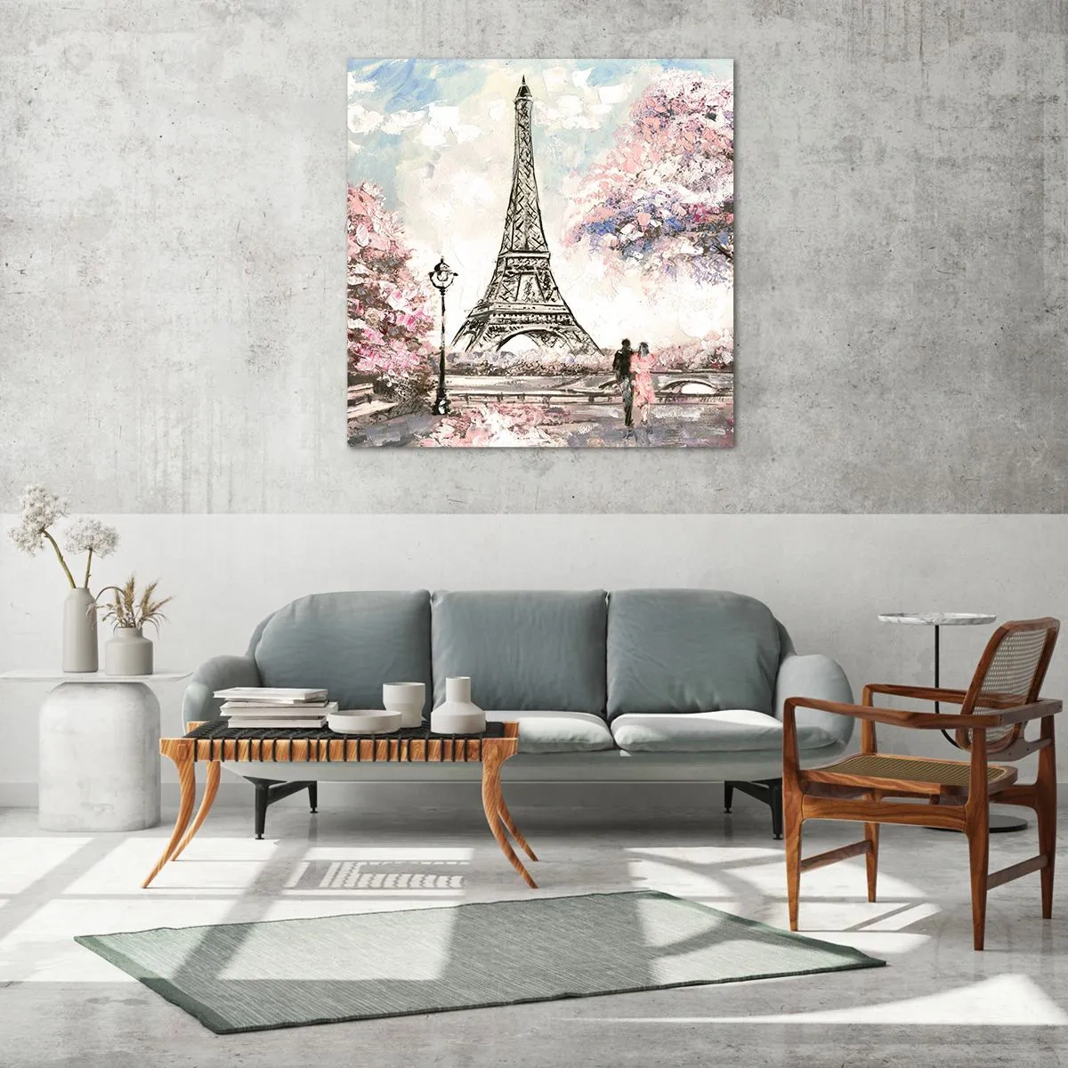 Glasbild - Bild auf glas - Aprilspaziergang durch Paris - 30x30 cm