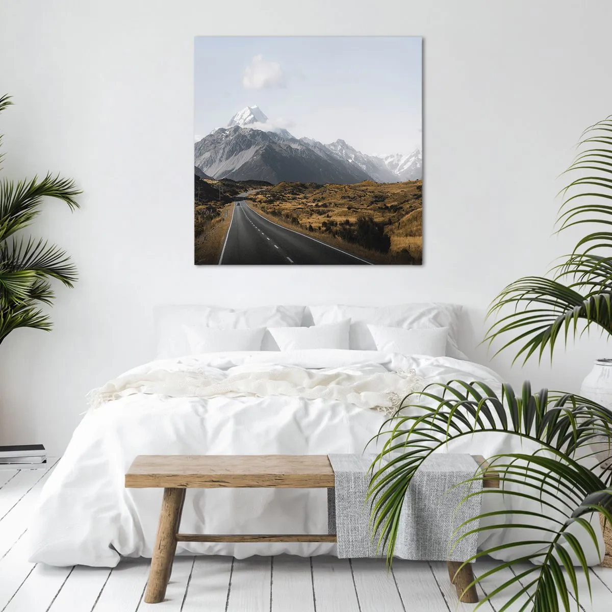 Bild auf Leinwand - Leinwandbild - Der Weg ins Herz der Berge - 30x30 cm