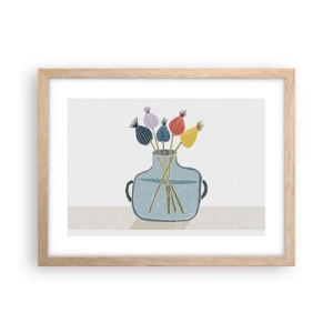 Poster in einem Rahmen aus heller Eiche - Es ist mucksmäuschenstill - 40x30 cm