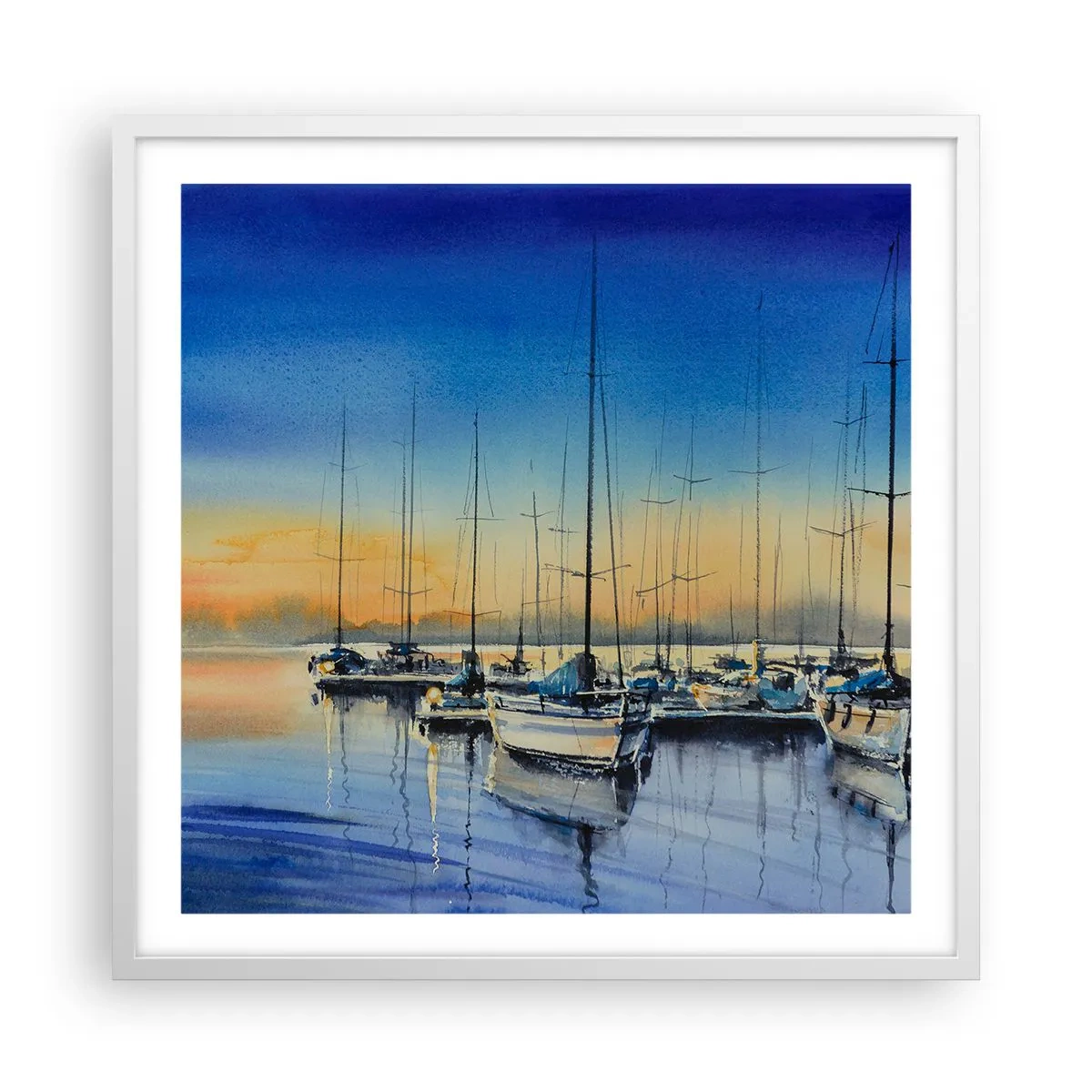 Poster in einem weißen Rahmen - Ende eines guten Tages - 60x60 cm