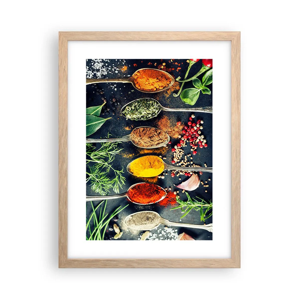 Poster in einem Rahmen aus heller Eiche - Kulinarische Magie - 30x40 cm