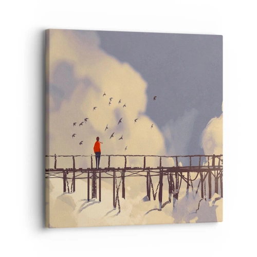 Bild auf Leinwand - Leinwandbild - Blaue Sehnsucht - 30x30 cm