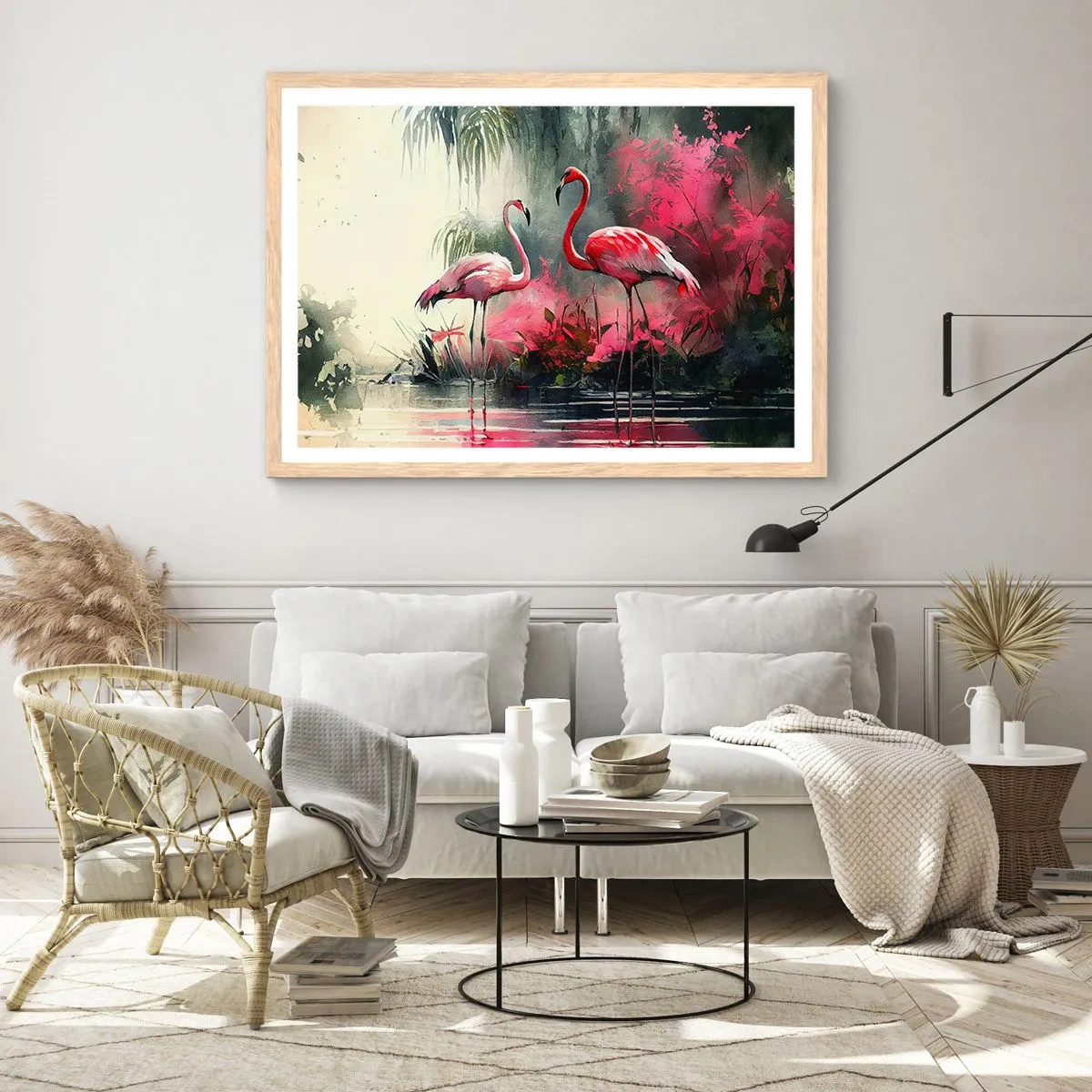 Poster in einem Rahmen aus heller Eiche - Lektion in natürlicher Anmut - 100x70 cm