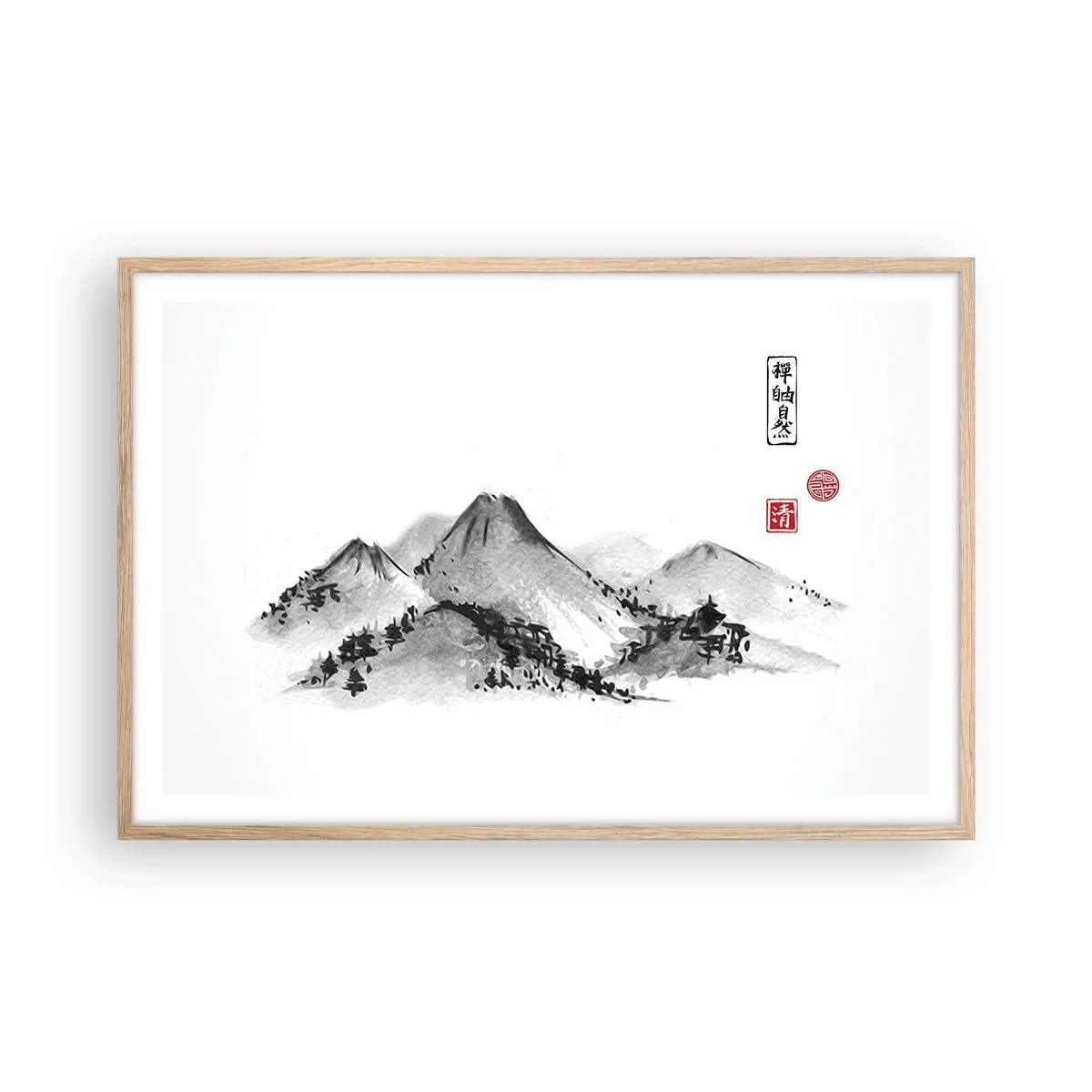 Poster in einem Rahmen aus heller Eiche - Unendliche Fernen - 91x61 cm