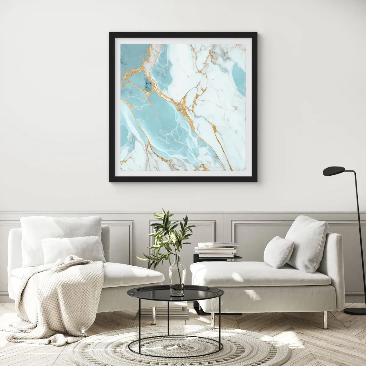 Poster in einem schwarzem Rahmen - Reichtum des Steins - 30x30 cm