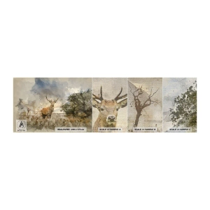 Fototapeten Muster Premium Canvas - Würde – Stärke – Würde - Tiere, Reh, Landschaft - 100x30 cm