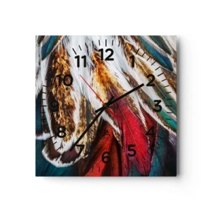 Wanduhr - Glasuhr - Geheimnisse des Fliegens - 30x30 cm