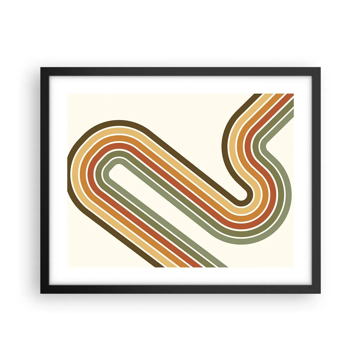 Poster in einem schwarzem Rahmen - Zickzack zum Ziel - 50x40 cm