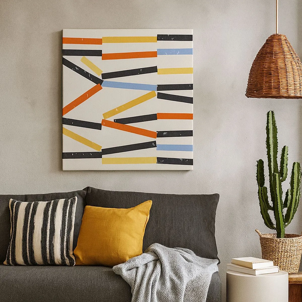 Bild auf Leinwand - Leinwandbild - Komposition auf der Ebene - 30x30 cm