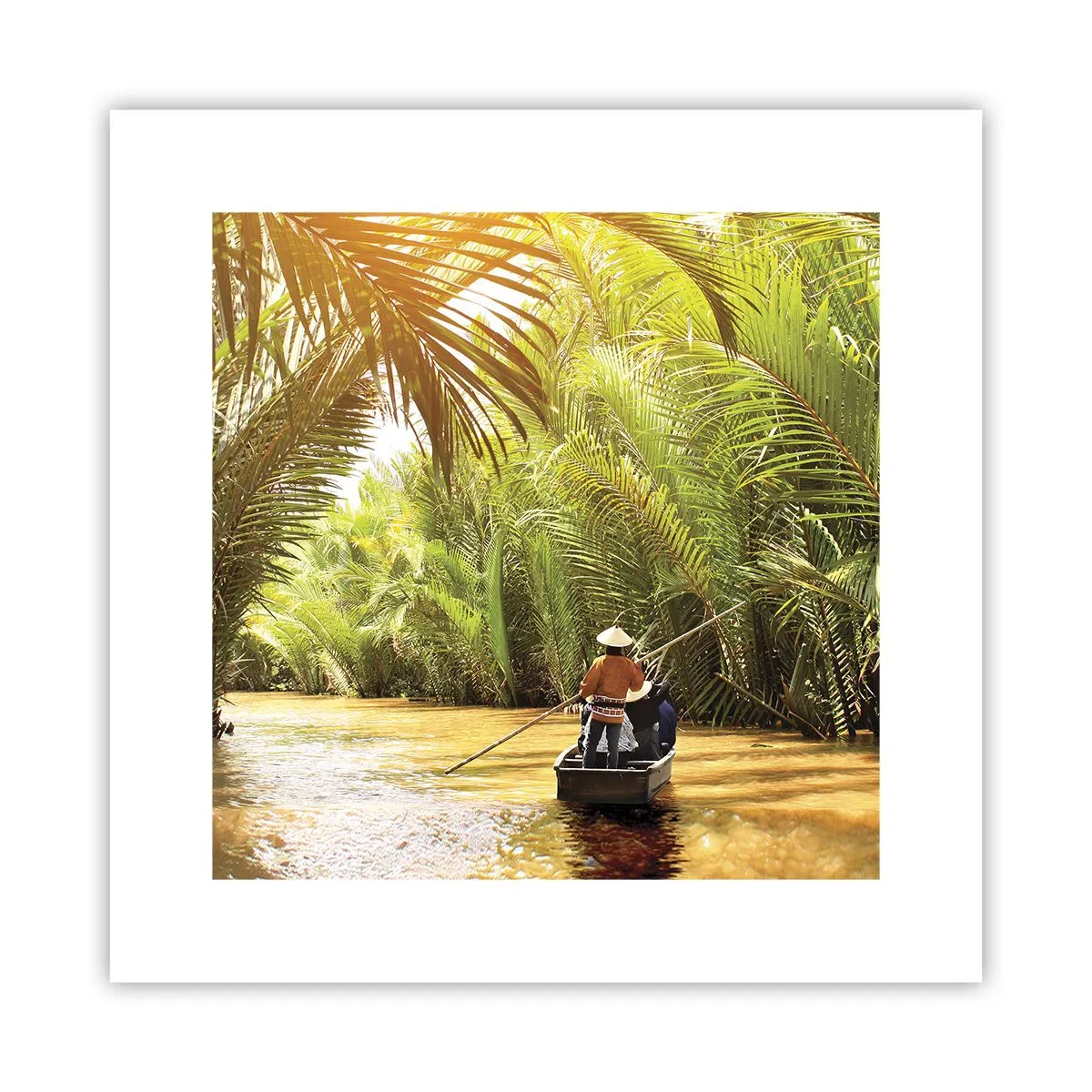 Poster - Eine Palmenschlucht entlang - 30x30 cm