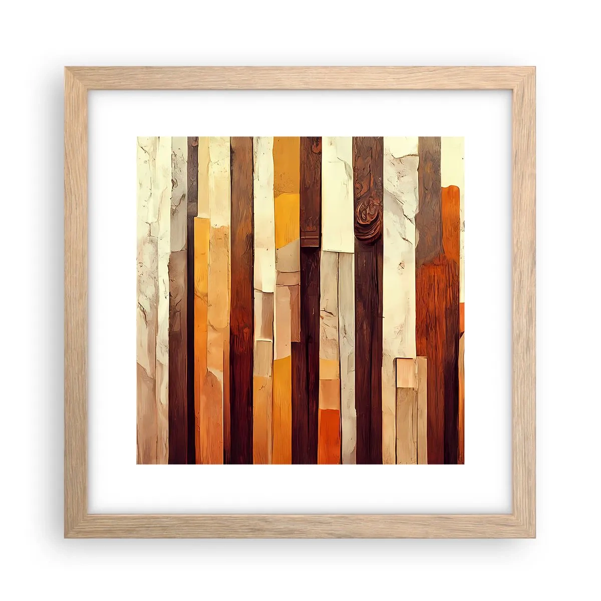 Poster in einem Rahmen aus heller Eiche - Hymne der Waldbäume - 30x30 cm