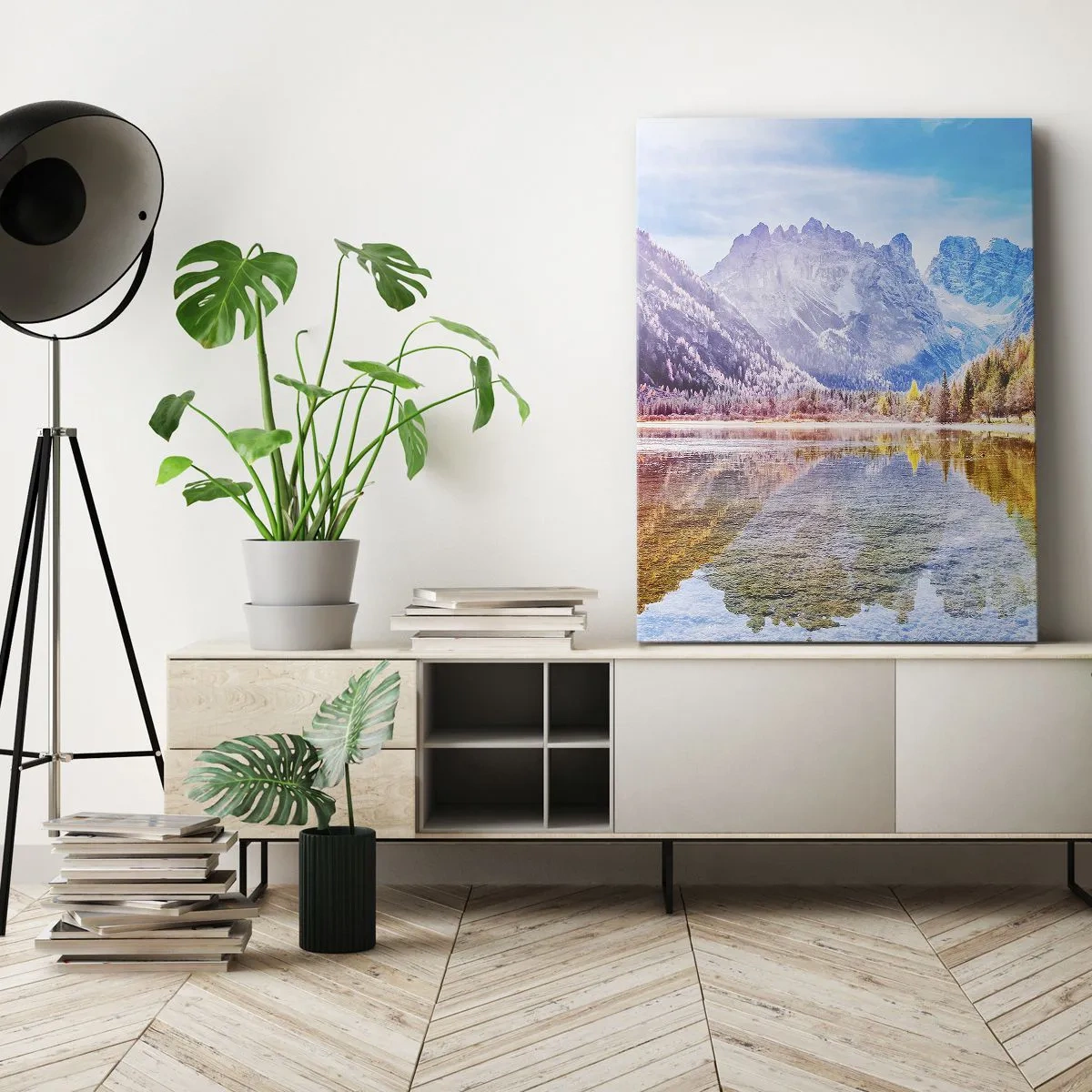 Bild auf Leinwand - Leinwandbild - Und in den Bergen ist es schon Herbst - 55x100 cm