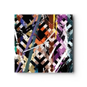 Wanduhr - Glasuhr - Quadriert - 40x40 cm