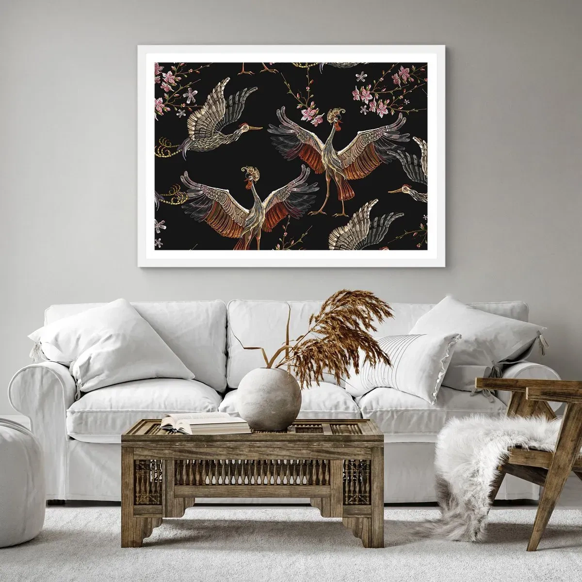 Poster in einem weißen Rahmen - Märchenvogel - 40x30 cm