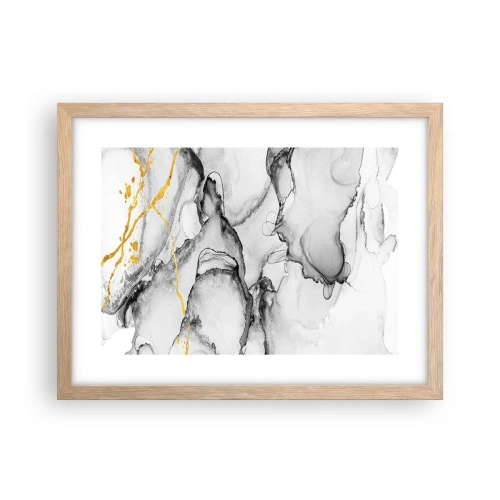 Poster in einem Rahmen aus heller Eiche - Komposition mit Goldmotiv - 40x30 cm