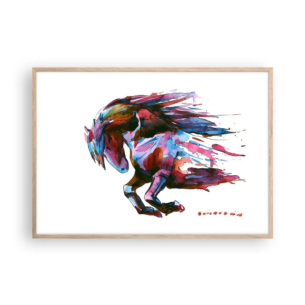 Poster in einem Rahmen aus heller Eiche - In Verzückung - 100x70 cm