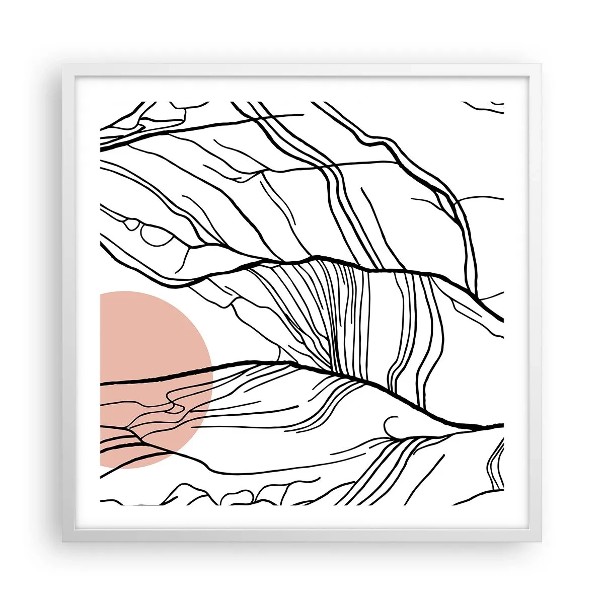 Poster in einem weißen Rahmen - In einem Netz aus Zweigen - 60x60 cm