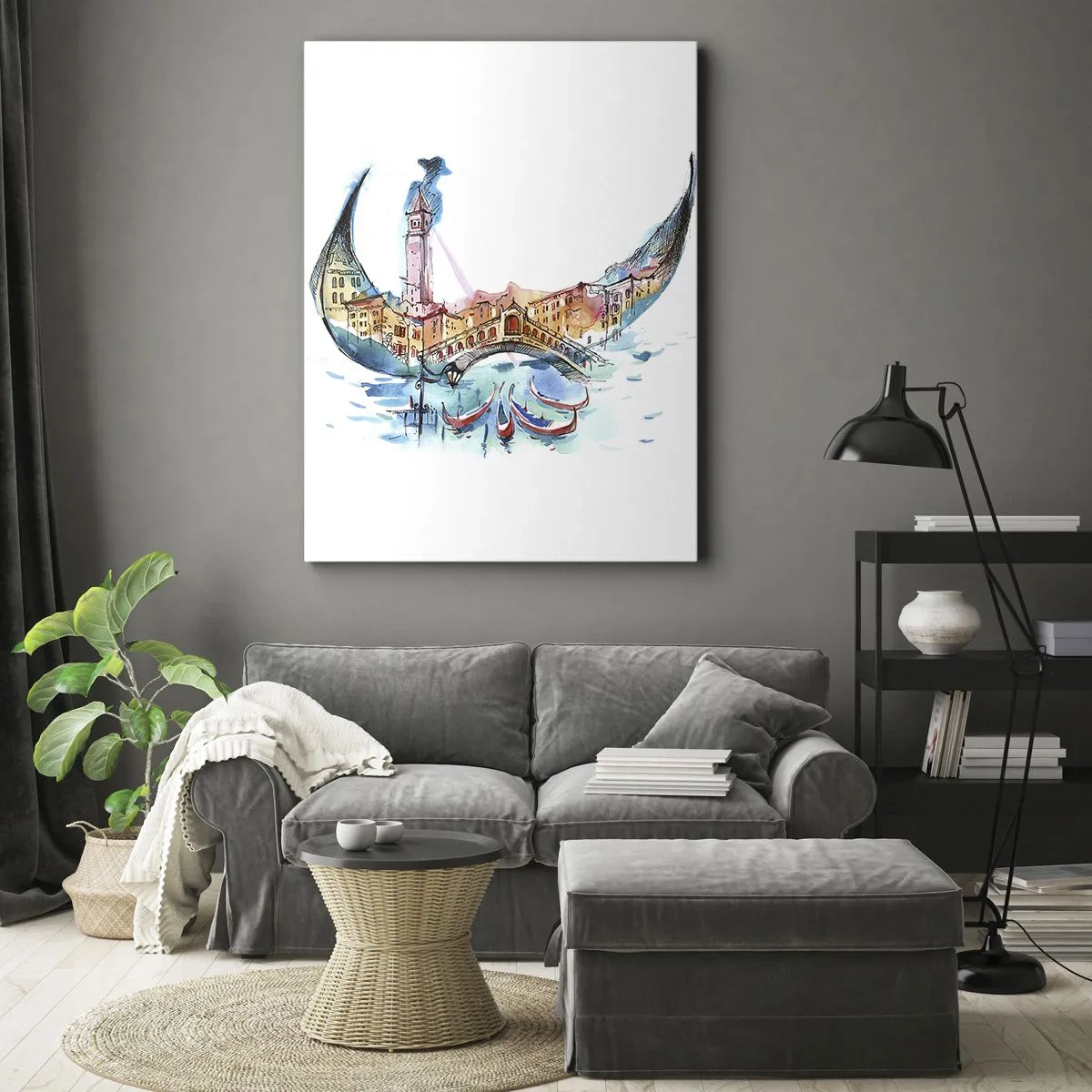 Bild auf Leinwand - Leinwandbild - Wir segeln durch die Stadt - 55x100 cm