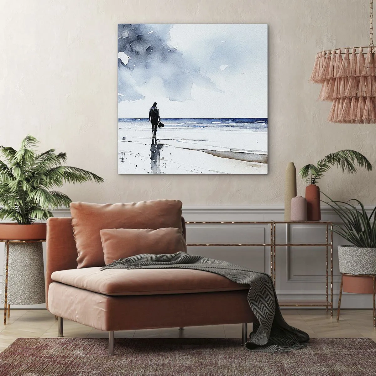 Bild auf Leinwand - Leinwandbild - Gespräch mit dem Meer - 70x70 cm