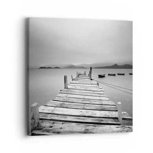 Bild auf Leinwand - Leinwandbild - Hinter den Bergen, jenseits der Meere - 40x40 cm