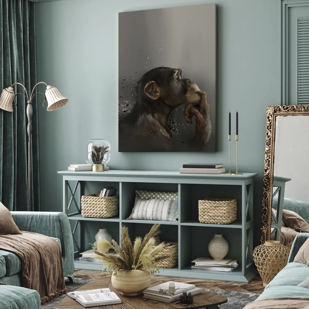 Bild auf Leinwand - Leinwandbild - Sicherlich ein Denker - 45x80 cm