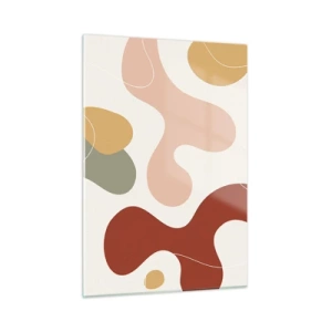 Glasbild - Bild auf glas - Abstrakte Komposition organischer Formen - 50x70cm - Kringel oder Schnörkel? - Moderne Wanddekoration für Wohnzimmer und Schlafzimmer ARTTOR