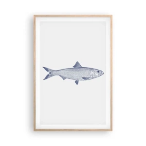 Poster in einem Rahmen aus heller Eiche - Grüße aus den nördlichen Meeren - 61x91 cm