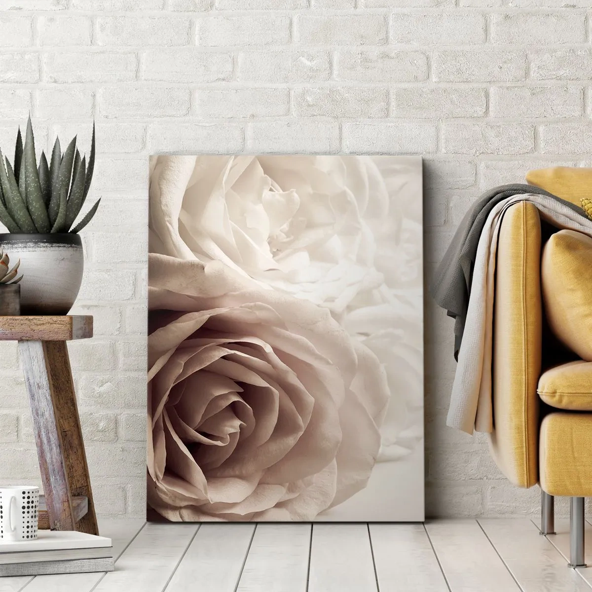 Bild auf Leinwand - Leinwandbild - Im Herzen der Rose - 55x100 cm