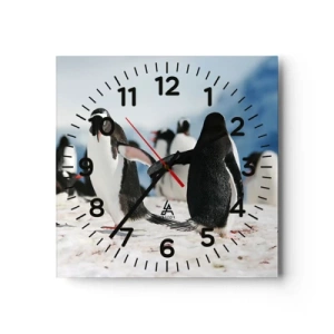 Wanduhr - Glasuhr - Tanzen im Schnee - 30x30 cm