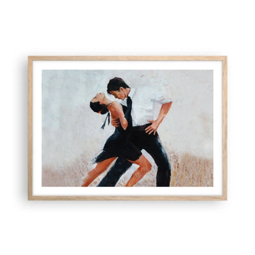 Poster in einem Rahmen aus heller Eiche - Tango meiner Träume und Träume - 70x50 cm