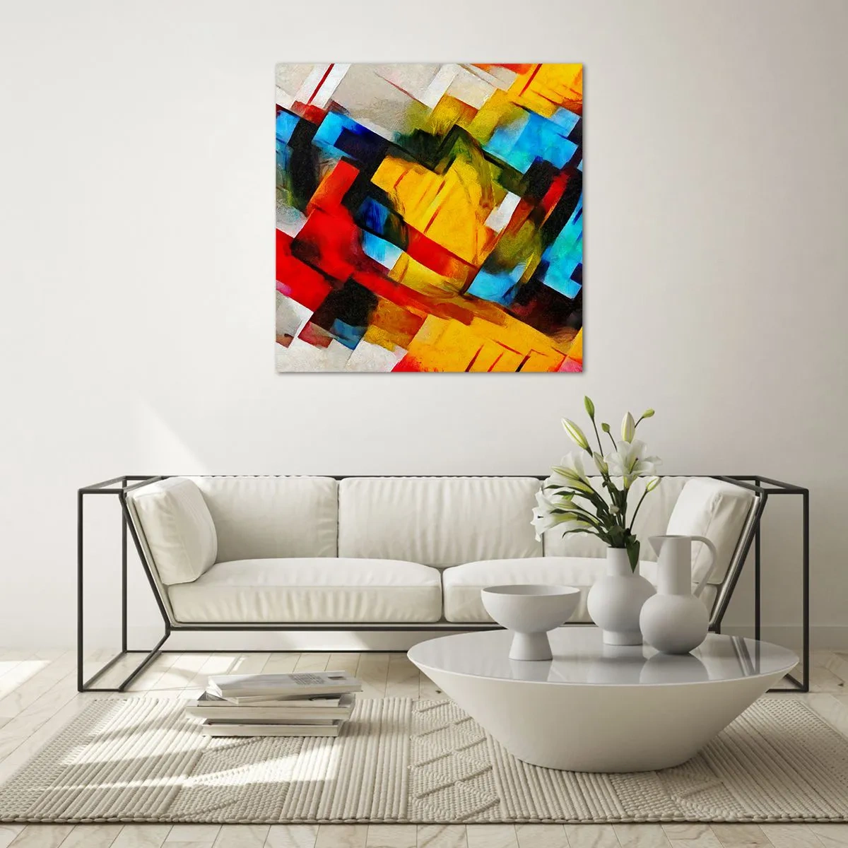 Glasbild - Bild auf glas - Ein bunter Interleaver - 50x50 cm