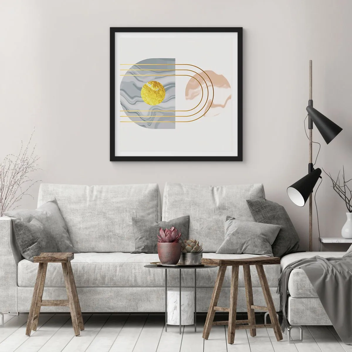 Poster in einem schwarzem Rahmen - Helligkeit und Brillanz - 40x40 cm