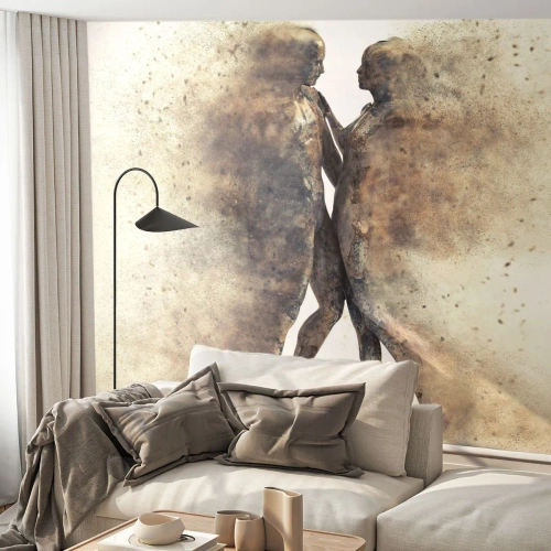Fototapete Premium Sand - Sie erhoben sich aus dem Staub, um zu lieben - Abstraktion, Frau und Mann, Liebe - 300x210 cm