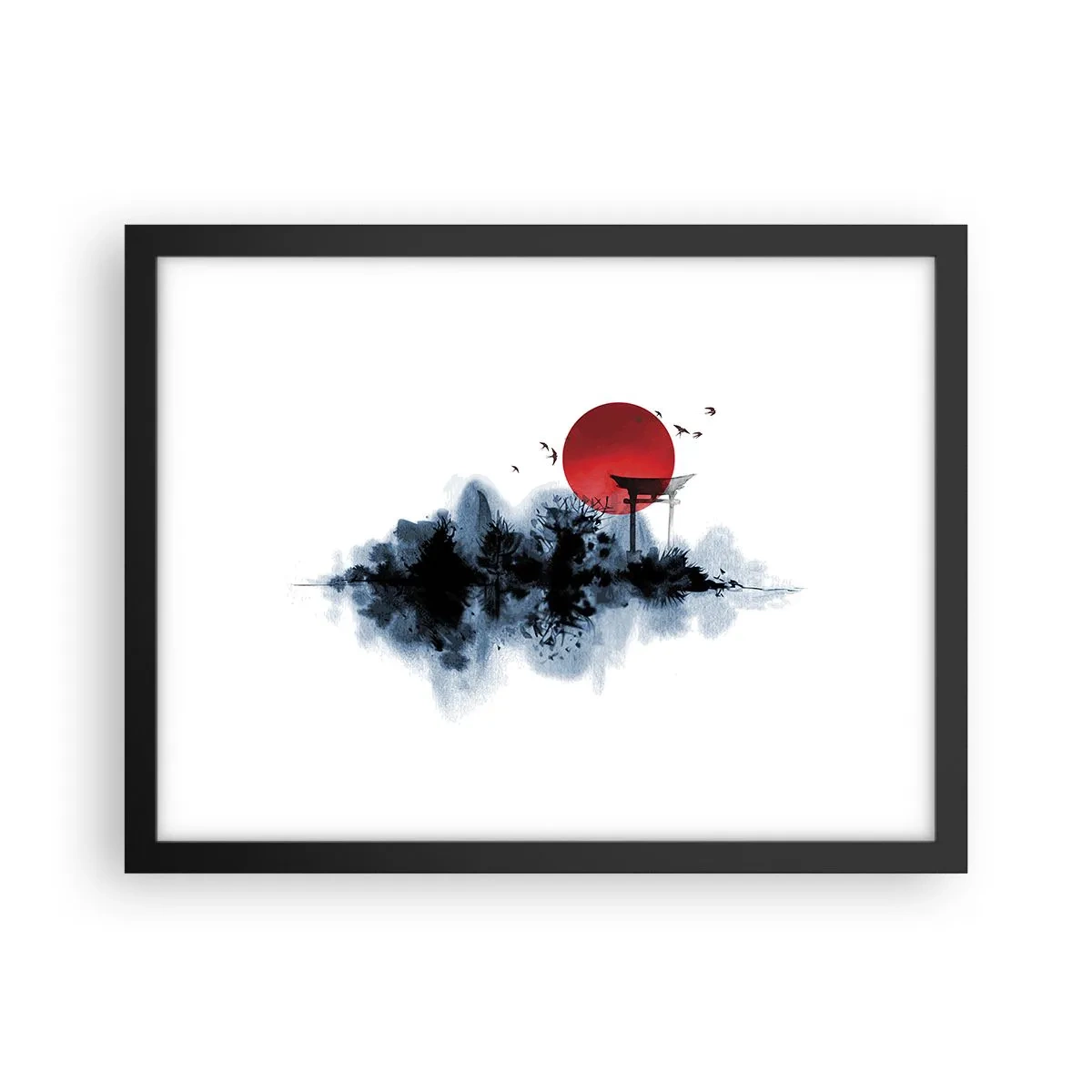 Poster in einem schwarzem Rahmen - Japanische Sicht - 40x30 cm