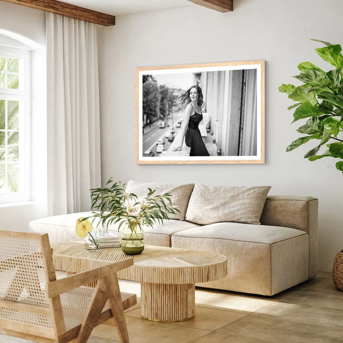 Poster in einem Rahmen aus heller Eiche - Bestimmt ein Pariser - 70x50 cm