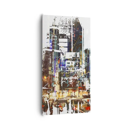Bild auf Leinwand - Leinwandbild - Eine schillernde Stadt - 65x120 cm