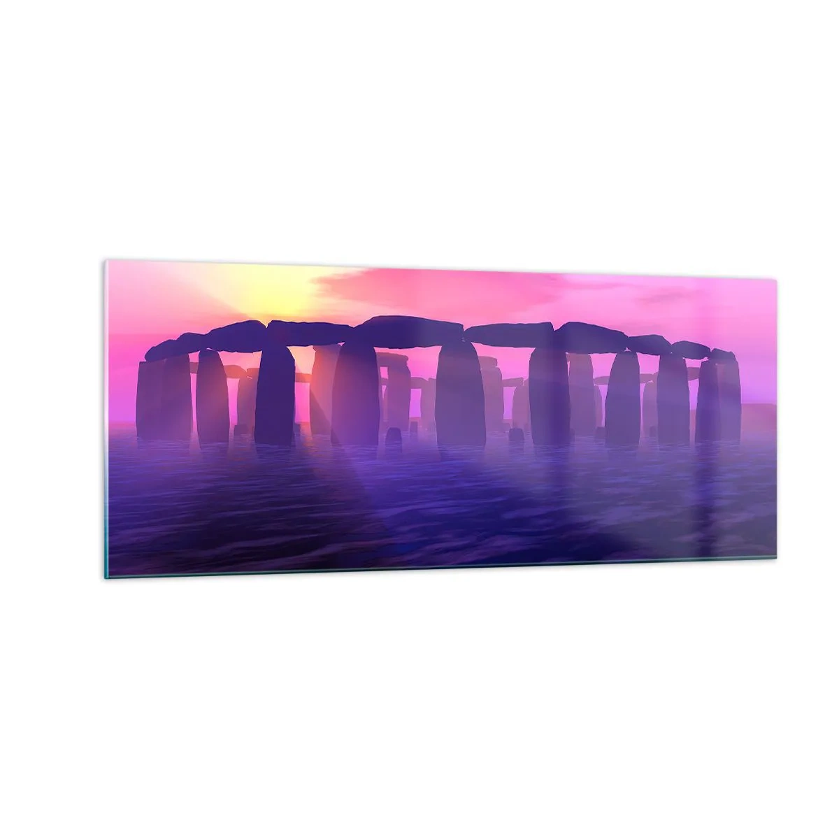 Glasbild - Bild auf glas - Geheimnis im Morgengrauen im Nebel - 100x40 cm