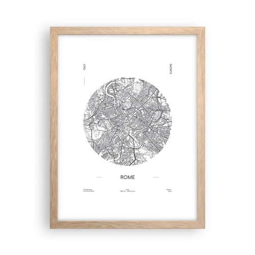 Poster in einem Rahmen aus heller Eiche - Anatomie von Rom - 30x40 cm