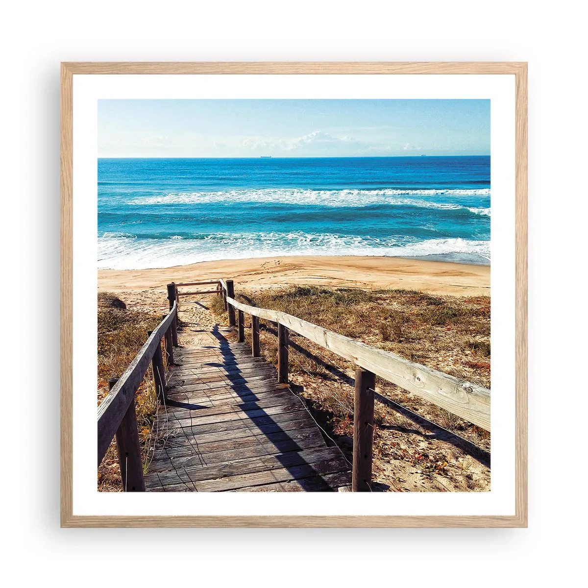 Poster in einem Rahmen aus heller Eiche - Lauf! - 60x60 cm