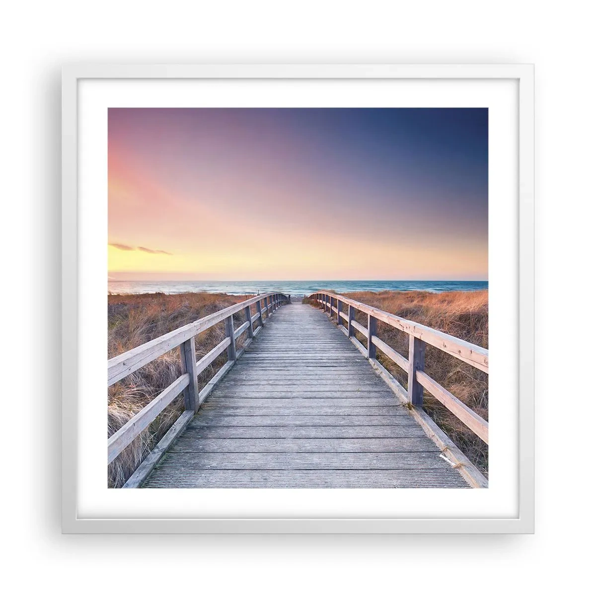 Poster in einem weißen Rahmen - Baltische Abend-Aurora - 50x50 cm